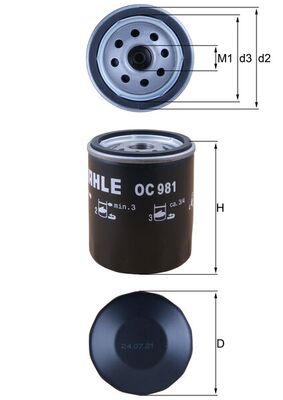 MAHLE OC 981 Filtru ulei