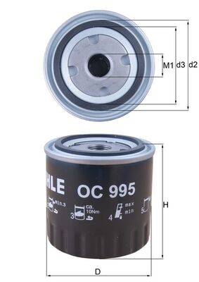 MAHLE OC 995 Filtru ulei