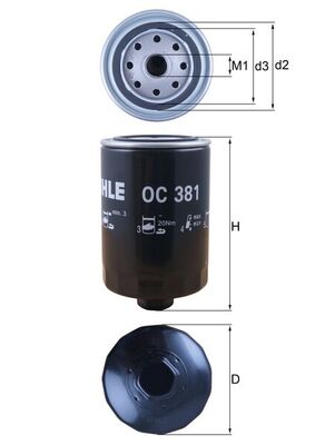 MAHLE OC 381 Filtru ulei