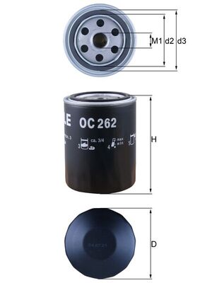 MAHLE OC 262 Filtru ulei