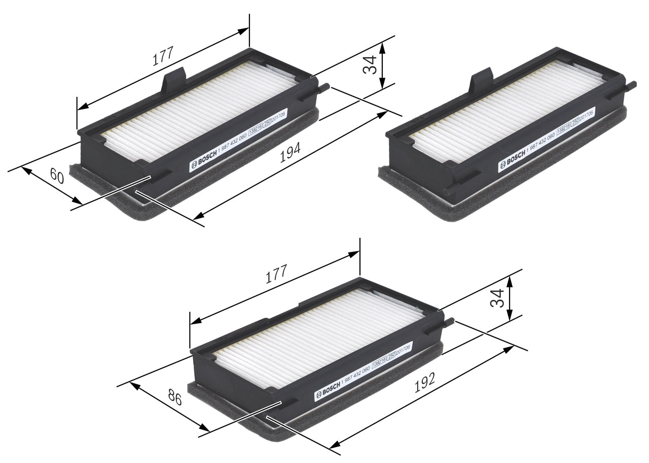 BOSCH 1 987 432 060 Filtru, aer habitaclu